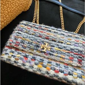 Tory Burch tweed Fleming purse